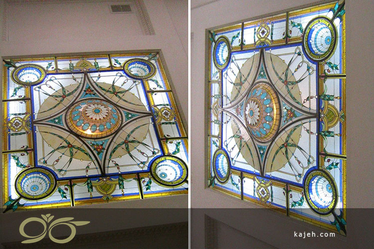 سقف نورگیر شیشه تزئینی(استین گلس)