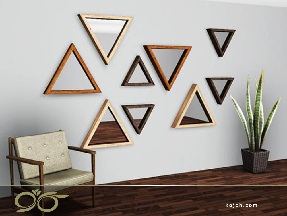 آینه دکوراتیو دیواری مثلثی شکل