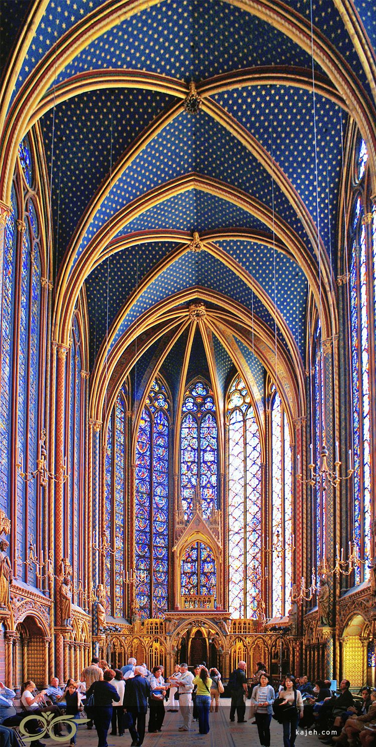 پنجره های استیند گلس در کلیسای Sainte Chapelle فرانسه