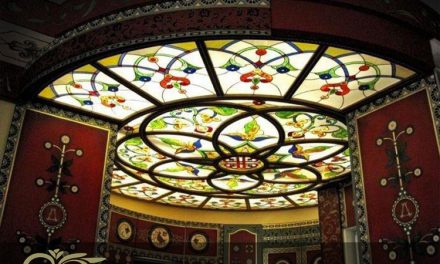 سقف کاذب شیشه تزئینی ( با شیشه های رنگی دست ساز تیفانی )