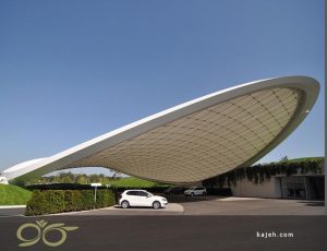 استفاده سقف متحرک پارچه ای برای سقف پارکینگ