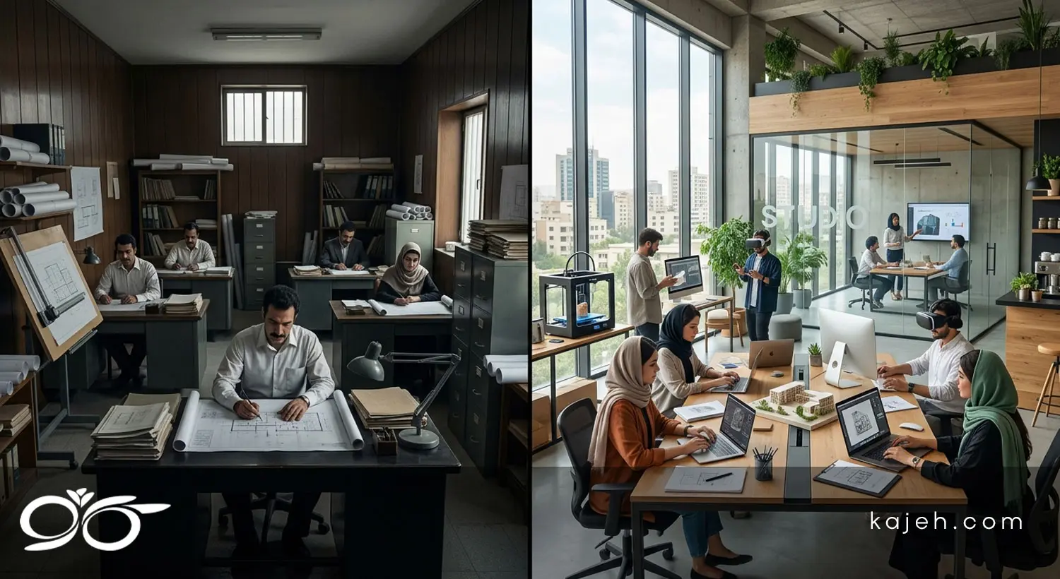تفاوت فضای کار اشتراکی معماری با دفتر سنتی